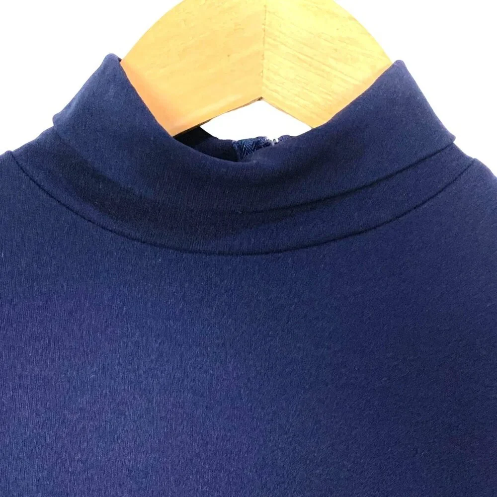 J.B. Bloomers Navy Youth Small Mockneck Long Sleeve Bodysuit Leotard Zip Back